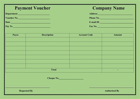 payment voucher format in word